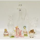 Decorative ceramics and glass - Beswick Mrs Tiggywinkle; Rebecca Puddleduck;