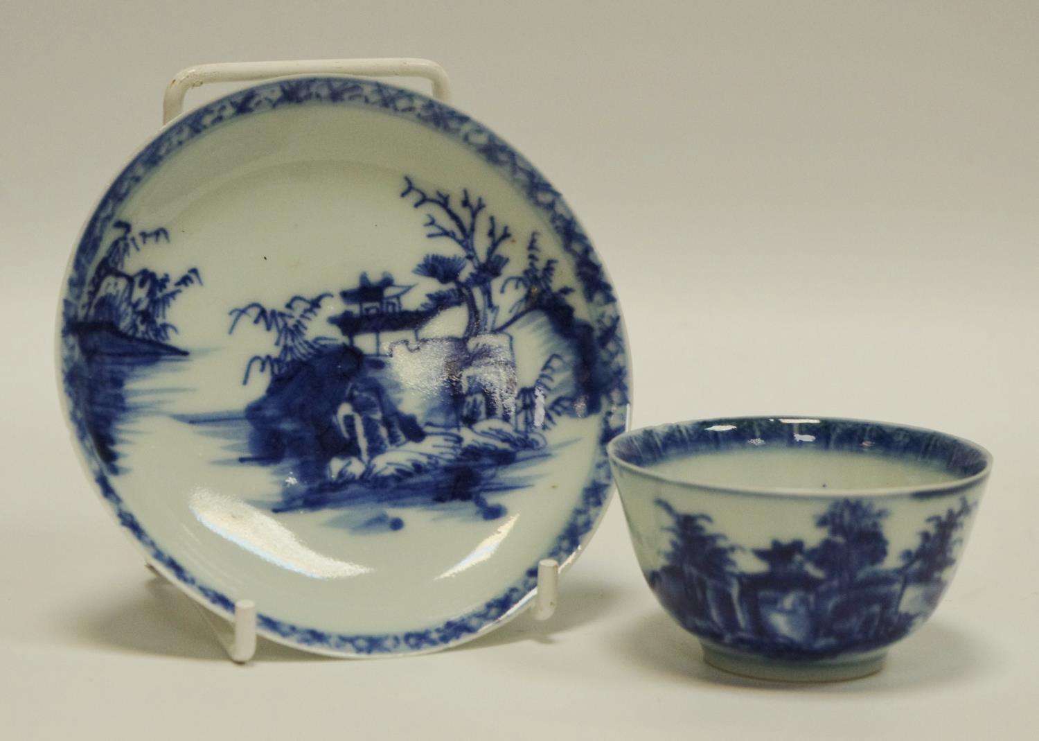 The Nanking Cargo, a Chinese blue and white tea bowl and saucer, mid 18th century,