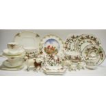 Crown Staffordshire Hunting Scene trinket pot and cover, ginger jar and cover, trinket tray,