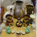 Decorative ceramics - A Sylvac 4242 vase; two Sylvac 1067 rabbits; a Sylvac vase;