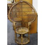 A cane work "Peacock" chair.