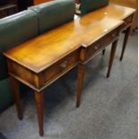 A reproduction Regency breakfront hall table. 77cm high x 178cm wide x 42cm deep.