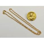 A 9ct gold diamond cut chain 4.