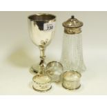 An early 20th century weighted silver goblet;