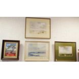 Prints and Picture - Audrey E Ockleford, Saltmarsh, signed, watercolour, 25cm x 35cm; Helen Jensen,