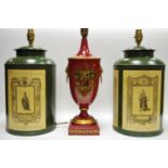 Interior Design - A pair of Woolpit Interiors of Suffolk lamp bases with English monarch decorated