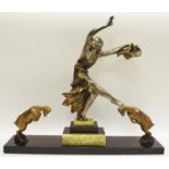 An Art Deco painted spelter