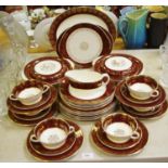 A Midwinter part dinner service comprising two tureens, meat plate, gravy boat, dinner plates,