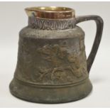 An early Macintyre jug 'The Bell Edmonton - The Diverting History of John Gilpin', with silver rim,