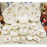 Royal Crown Derby Derby Posies pattern part tea and dinner set including bachelors teapot,
