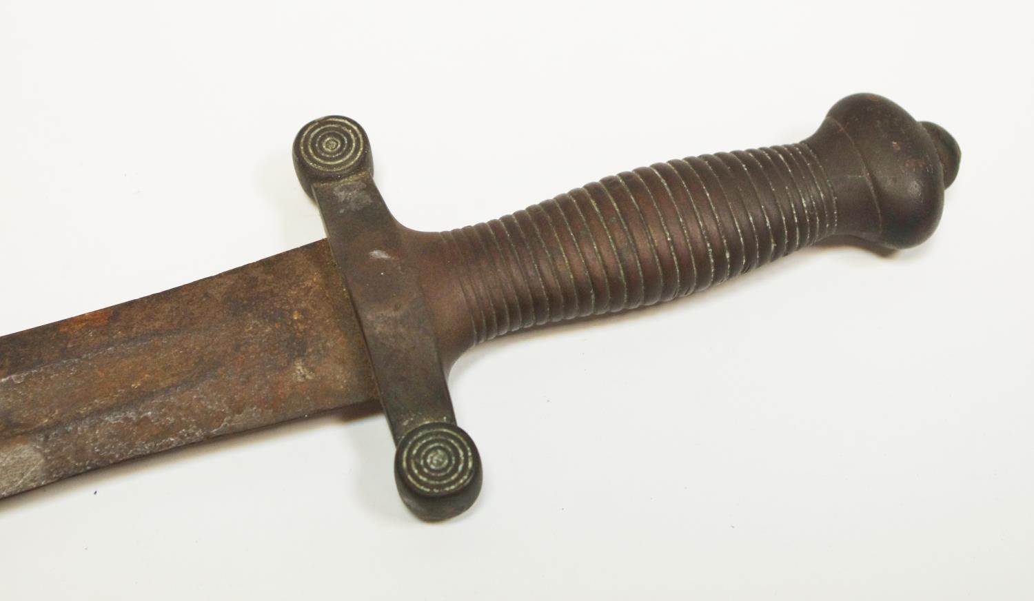 19th century brass mounted short sword - Image 2 of 2