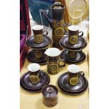 A Denby Arabesque pattern coffee setting for six