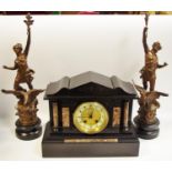 A 19th century Belge noir mantel clock;