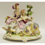 A late 19th century Dresden figural group, c.