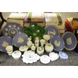 Decorative ceramics - Wedgwood Jasperware; Clementine pattern vases, trinkets,