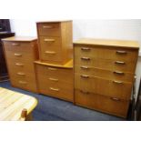 An Alstons Furniture five drawer chest; another three drawers;
