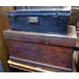 A Victorian stained pine storage chest;