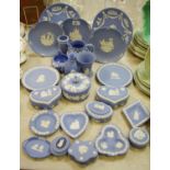 Wedgwood Jasperware including jugs, plates,vase, trinket pots and covers, trinket dishes,