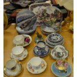 Decorative Ceramics - Aynsley bone china cabinet cup and saucer; Royal Crown Derby,