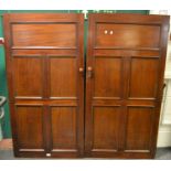 Two Victorian flamed mahogany country house gun cabinet doors c.