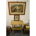 A late 19th century bamboo occasional table with under tier,