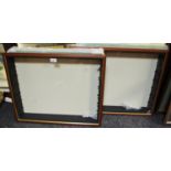 A pair of bespoke glass and wood display cases, used to display Hornby 00 gauge locomotives,