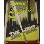 Poster Design - Away with Smoke Let in Light, hand painted theatre poster c.