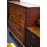 A large Victorian mahogany chest, slightly oversailing rectangular top above one long frieze drawer,