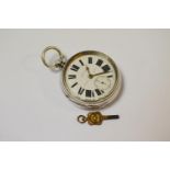 A late Victorian silver improved English lever open faced pocket watch, the movement marked 87880,