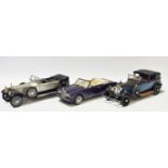 Franklin Mint including 1929 Rolls Royce Phantom 1 Cabriolet Deville - dark blue with black chassis,