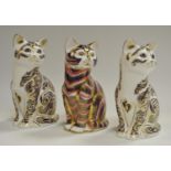 Two Royal Crown Derby limited edition Majestic Cat paperweights, first quality No.
