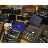 Drawing Instruments - Victorian drawing sets, boxed; engineer rulers,