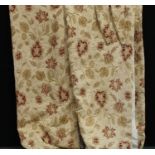 Textiles - a large pair of brocade country house style curtains