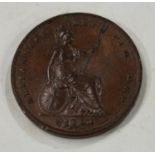 Coin - a Victorian penny, young head, 1854