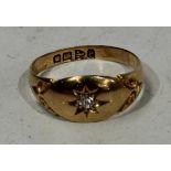 An 18ct diamond set gypsy ring, Chester 1897