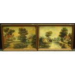A Christopher, a pair, Lake and River scenes with fishermen signed, oils
