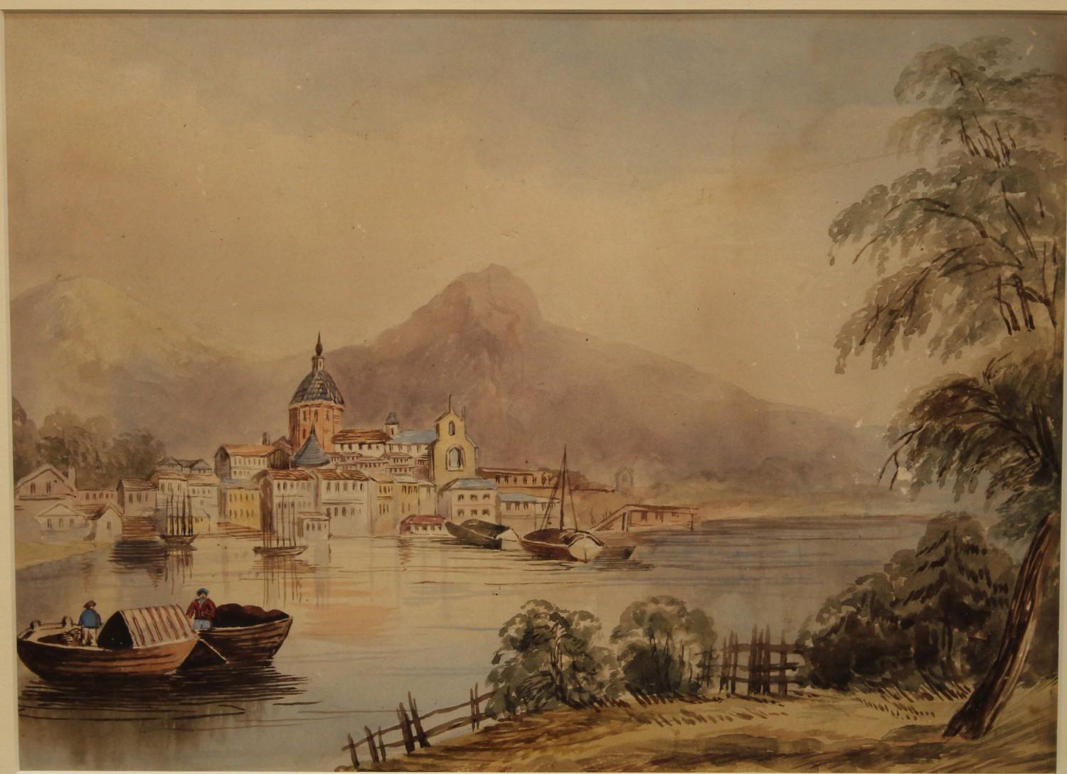 Continental School (19th Century) Town Scene unsigned, watercolour - Image 2 of 2