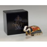 A Royal Crown Derby paperweight, Moonlight Badger, Collector'sGuild exclusive, gold stopper, boxed