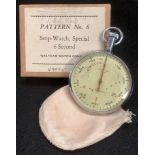 A Military issue Waltham special pattern No 6 stopwatch, issue number U 7995, original box and