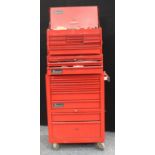 Tools - a Snap-on garage workshop tool chest; two others, smaller; a quantity of hand tools (3)