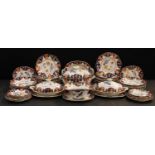 A Mason's Patent Ironstone Imari palette part dinner sevice, retailers mark for Higginbotham, Thomas