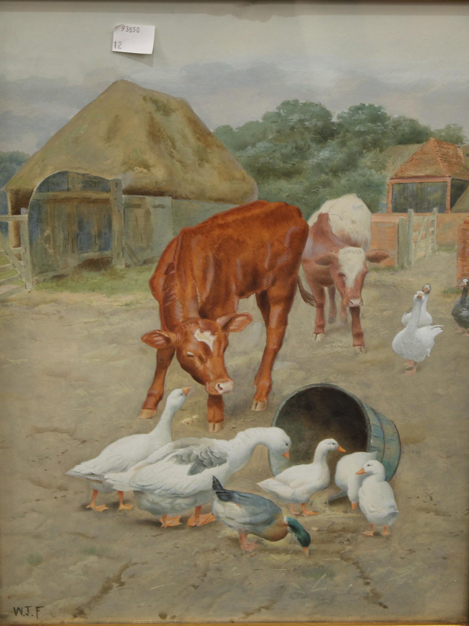 English School (late 19th century/early 20th century) Spoils Among Friends, a farmyard scene - Image 2 of 3