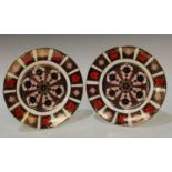 A pair of Royal Crown Derby 1128 Imari pattern side plates, printed marks to base, first quality