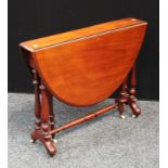 A Victorian mahogany Sutherland table, c.1850. 105cm wide.