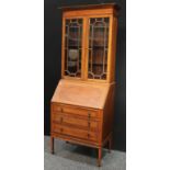 An early 20th century mahogany bureau bookcase.208cm high.