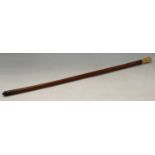 An 18th century gentleman's ivory and malacca walking cane, quite plain, the bulbous handle