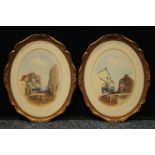 W. Topham (late 19th century) A pair, The High Street ovals, signed, dated 82, watercolours, 22.