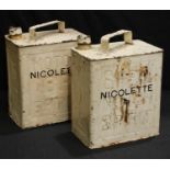 A Shell Motor oil cannister; another BP, named Nicolette from the boat, 34cm, c.1930