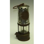 A brass based miner's lamp, Protector Lamp and Lighting Co, Eccles