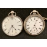 A Victorian silver open face pocket watch, Charles Reeves, Hereford, London 1855; another Skarratt &